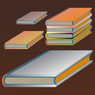 Renkli Notebook yığınları. Vektör çizim