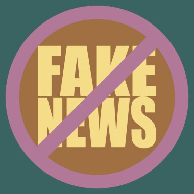 Kavramsal logo sahte haber. İnsanlığın küresel sorunlar. Vektör çizim