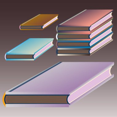 Renkli Notebook yığınları. Vektör çizim