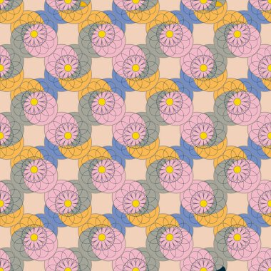 soyut renkli çiçek seamless modeli