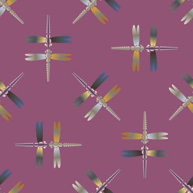 Yusufçuk, vektör çizim ile Dikişsiz soyut desen. Desen kartı, davet, ambalaj kağıdı, tekstil kumaş için 