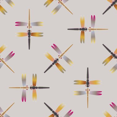 Yusufçuk, vektör çizim ile Dikişsiz soyut desen. Desen kartı, davet, ambalaj kağıdı, tekstil kumaş için 