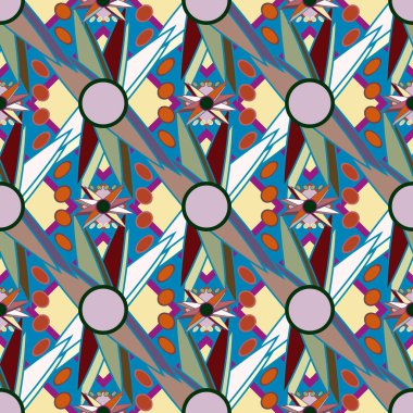 soyut renkli çiçek seamless modeli