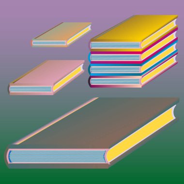 Renkli Notebook yığınları. Vektör çizim