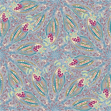 Soyut kumaş çiçek yaprakları arka plan, seamless modeli, vektör çizim