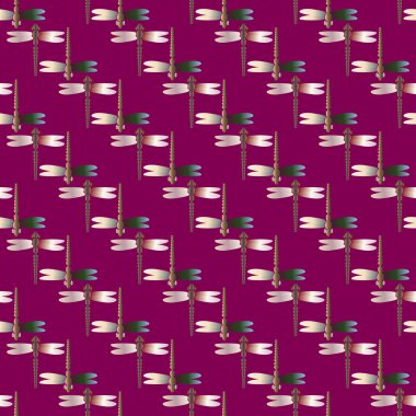 Dekoratif renkli seamless modeli ile şirin yusufçuk