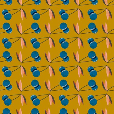 Kiraz, vektör çizim ile vektör seamless modeli 