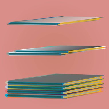 Renkli Notebook yığınları. Vektör çizim
