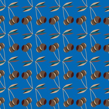 Kiraz, vektör çizim ile vektör seamless modeli 