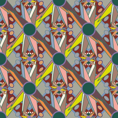 soyut renkli çiçek seamless modeli