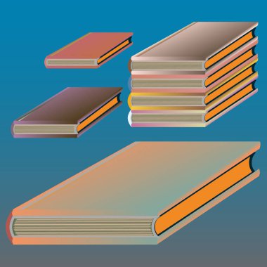 Renkli Notebook yığınları. Vektör çizim