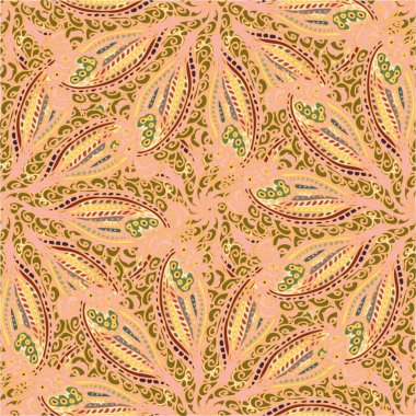 Soyut kumaş çiçek yaprakları arka plan, seamless modeli, vektör çizim