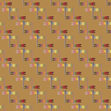 Dekoratif renkli seamless modeli ile şirin yusufçuk