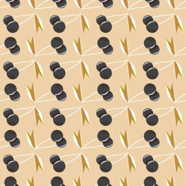 Kiraz, vektör çizim ile vektör seamless modeli 