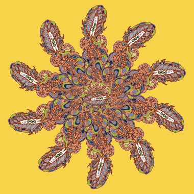 Stil zentangle yeni simetrik mandala doodle ile sanat esin kaynağı oldu. Duvar kağıdı, desen dolgularını, web sayfaları, yüzey dokuları için dekoratif nesne-ebilmek var olmak kullanılmış.