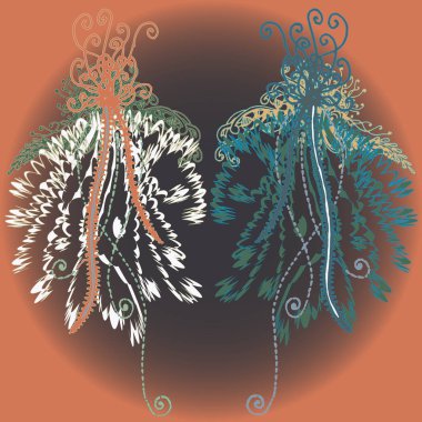 Yeni tasarım çalışmaları için el yapımı doodle ile soyut desen