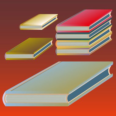 Renkli Notebook yığınları. Vektör çizim