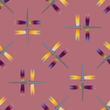 Yusufçuk, vektör çizim ile Dikişsiz soyut desen. Desen kartı, davet, ambalaj kağıdı, tekstil kumaş için 