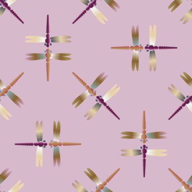 Yusufçuk, vektör çizim ile Dikişsiz soyut desen. Desen kartı, davet, ambalaj kağıdı, tekstil kumaş için 