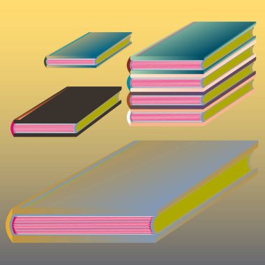 Renkli Notebook yığınları. Vektör çizim