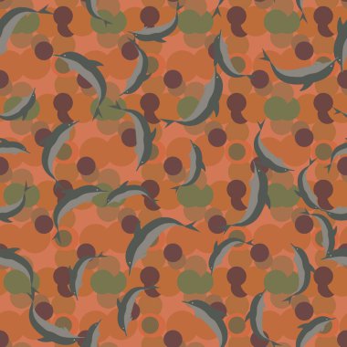 Renkli yunuslar Dikişsiz desen, çizim