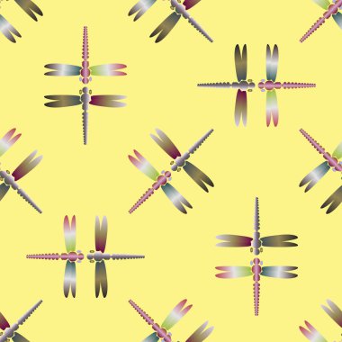 Yusufçuk, vektör çizim ile Dikişsiz soyut desen. Desen kartı, davet, ambalaj kağıdı, tekstil kumaş için 