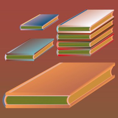 Renkli Notebook yığınları. Vektör çizim