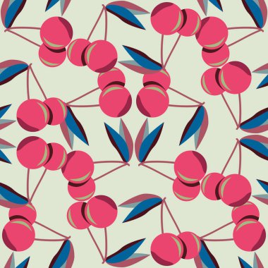 Kiraz için arka plan ile renkli seamless modeli. 