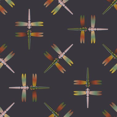 Yusufçuk, vektör çizim ile Dikişsiz soyut desen. Desen kartı, davet, ambalaj kağıdı, tekstil kumaş için 