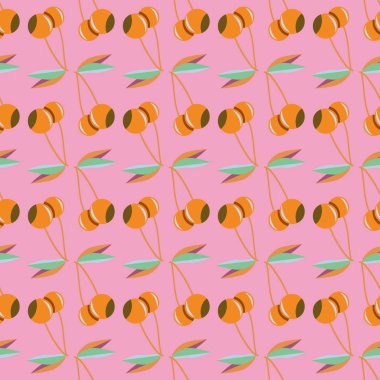 Kiraz, vektör çizim ile vektör seamless modeli 