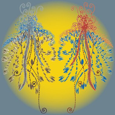 Yeni tasarım çalışmaları için el yapımı doodle ile soyut desen