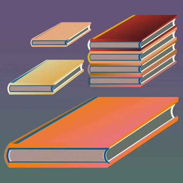 Montones Cuadernos Colores Ilustración Vectorial — Archivo Imágenes Vectoriales