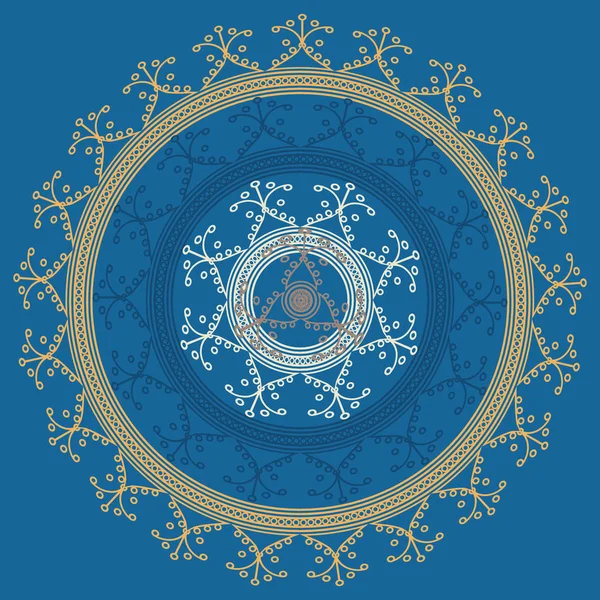 Basit renkli soyut mandala. Basit şekiller oluşan parlak dairesel süsleme. 