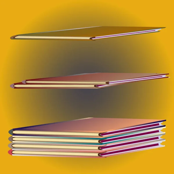 成堆的五颜六色的笔记本 矢量插图 — 图库矢量图片