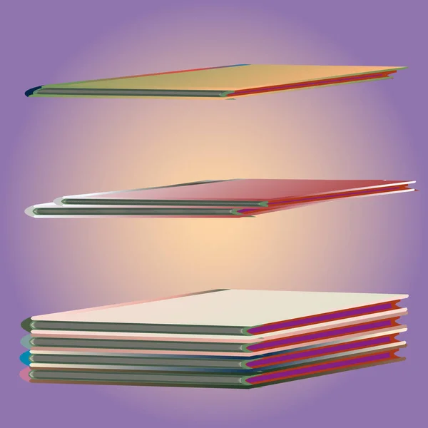 Des Piles Carnets Colorés Illustration Vectorielle — Image vectorielle