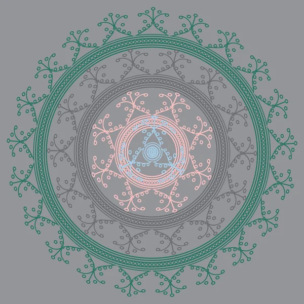 Mandala Abstrait Coloré Simple Ornement Circulaire Lumineux Composé Formes Simples — Image vectorielle