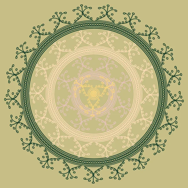 Jednoduché Barevné Abstraktní Mandala Světlé Kruhový Ornament Skládající Jednoduché Tvary — Stockový vektor