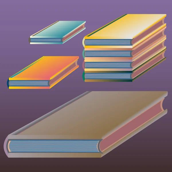 Montones Cuadernos Colores Ilustración Vectorial — Archivo Imágenes Vectoriales