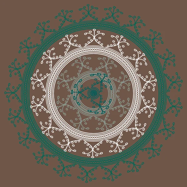 Basit renkli soyut mandala. Basit şekiller oluşan parlak dairesel süsleme. 