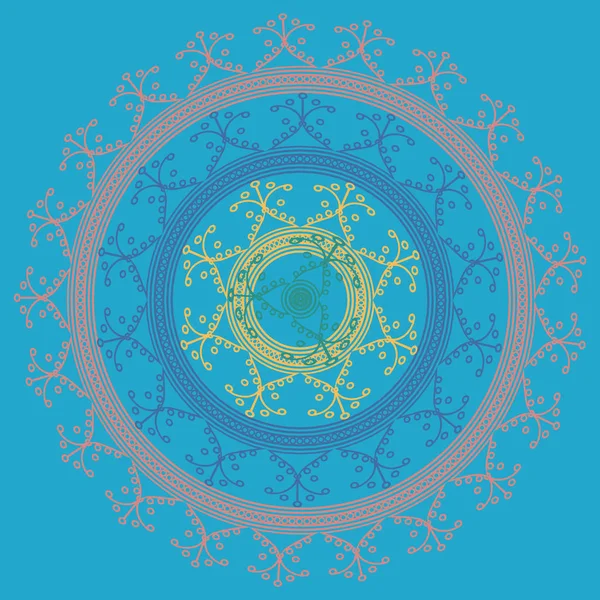Mandala Abstracto Colorido Simple Adorno Circular Brillante Que Consiste Formas — Vector de stock