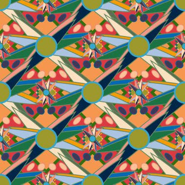 soyut renkli çiçek seamless modeli