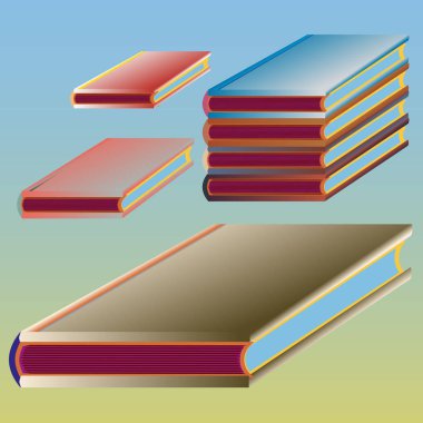 Renkli Notebook yığınları. Vektör çizim