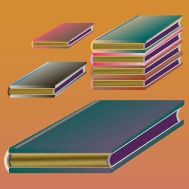 Renkli Notebook yığınları. Vektör çizim