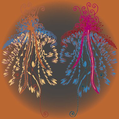 Yeni tasarım çalışmaları için el yapımı doodle ile soyut desen