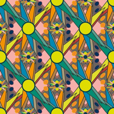 soyut renkli çiçek seamless modeli