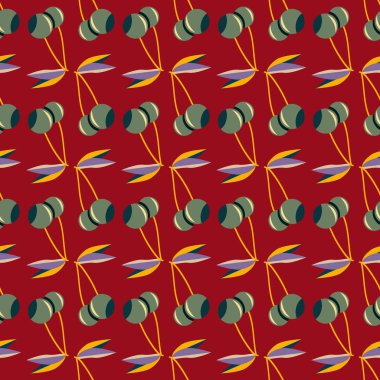 Kiraz, vektör çizim ile vektör seamless modeli 