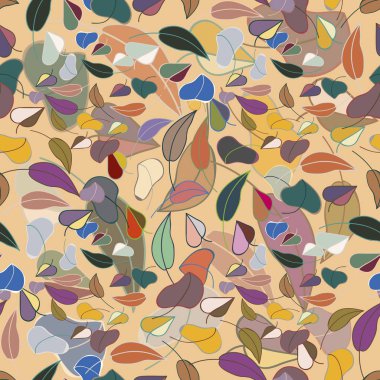 Güzel renk sonbahar yaprak düşmek seamless modeli.