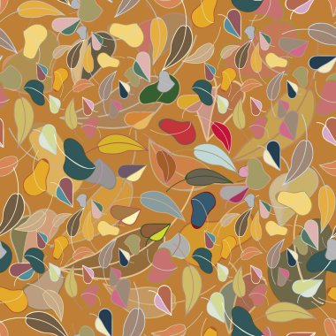 Güzel renk sonbahar yaprak düşmek seamless modeli.