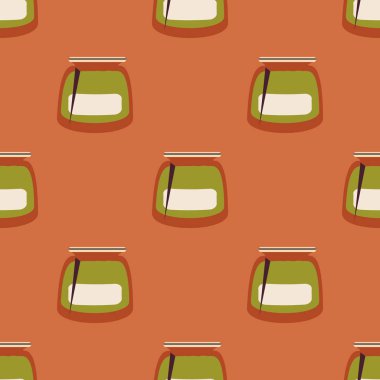 Kavanoz ile rustik ev konserve yeni dikişsiz desen arka planı için.