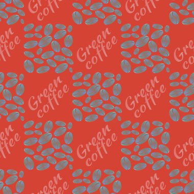 Yeşil kahve çekirdekleri Dikişsiz desen arka plan